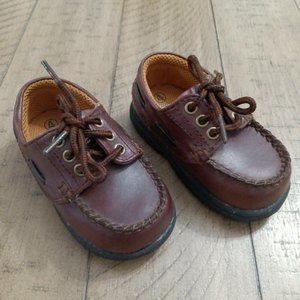 SmartFit Brown Boat Shoes Toddler Boys Size 4